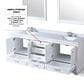 Lexora Home Dukes 80" Double Bathroom Vanity in White with 2 cm White Cultured Marble Top and Rectangular Sinks, , large