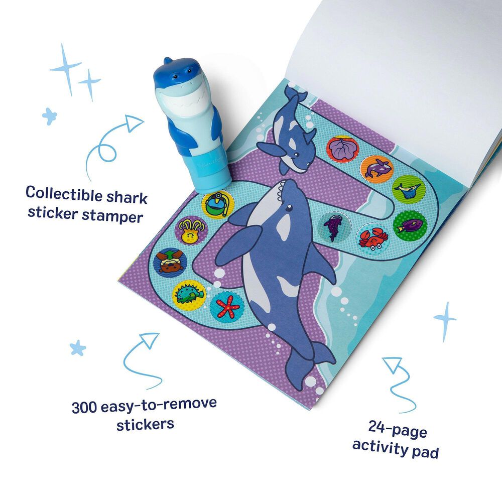 Melissa &amp; Doug Sticker WOW! Shark Activity Pad and Sticker Stamper in Multicolor, , large