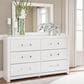 Ashley Maeling 6 DrawerDresser and Mirror in Matte White, , large