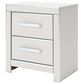 Ashley Zuraleus 2-Drawer Night Stand in Matte White and Chrome, , large