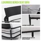 Hearth and Haven Modern Outdoor Bench Sofa with Cast Silver Cushion in Ember Black, , large