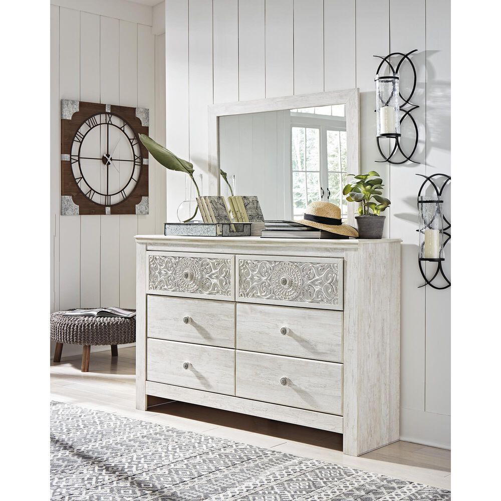 Ashley Paxberry Bedroom Mirror in Whitewash, , large