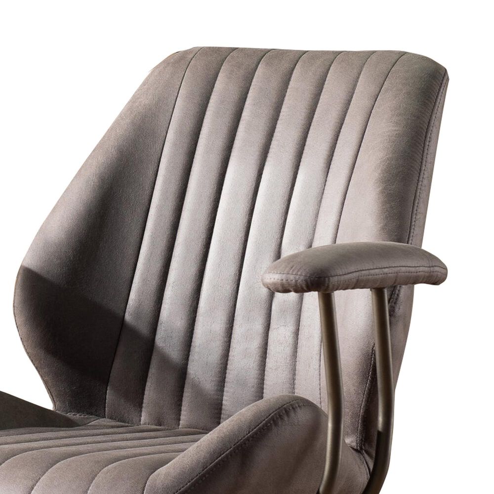 HOMLUX Mid Back Ergonomic Office Chair with Suede Leather in Gray, , large