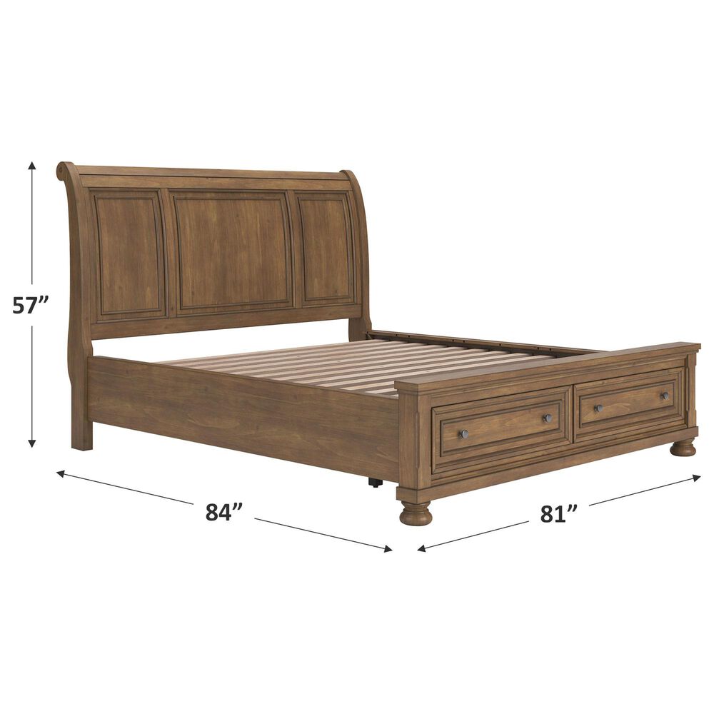 Ashley Feddinger California King Storage Sleigh Bed in Chestnut Brown, , large