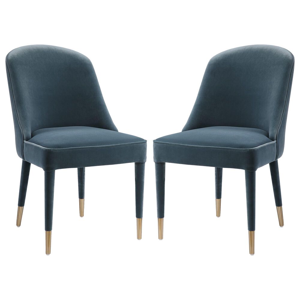 Uttermost Brie Armless Chair Set of Two in Blue, , large