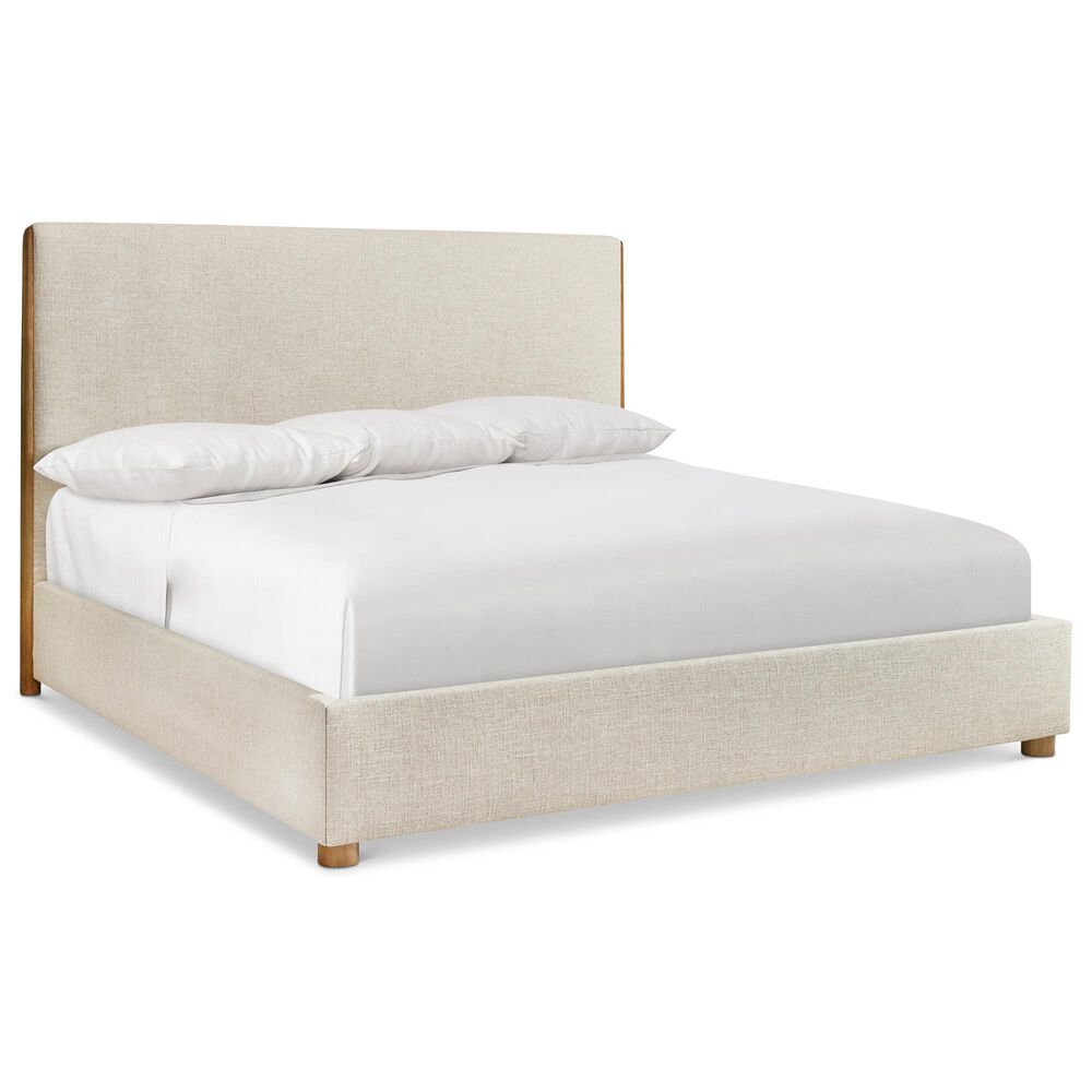 Bernhardt Brasea 4 Piece King Upholstered Panel Bedroom Set in Lume, , large