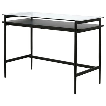 Hudson and Canal Eaton 46" Desk in Black/Black Woodgrain, , large