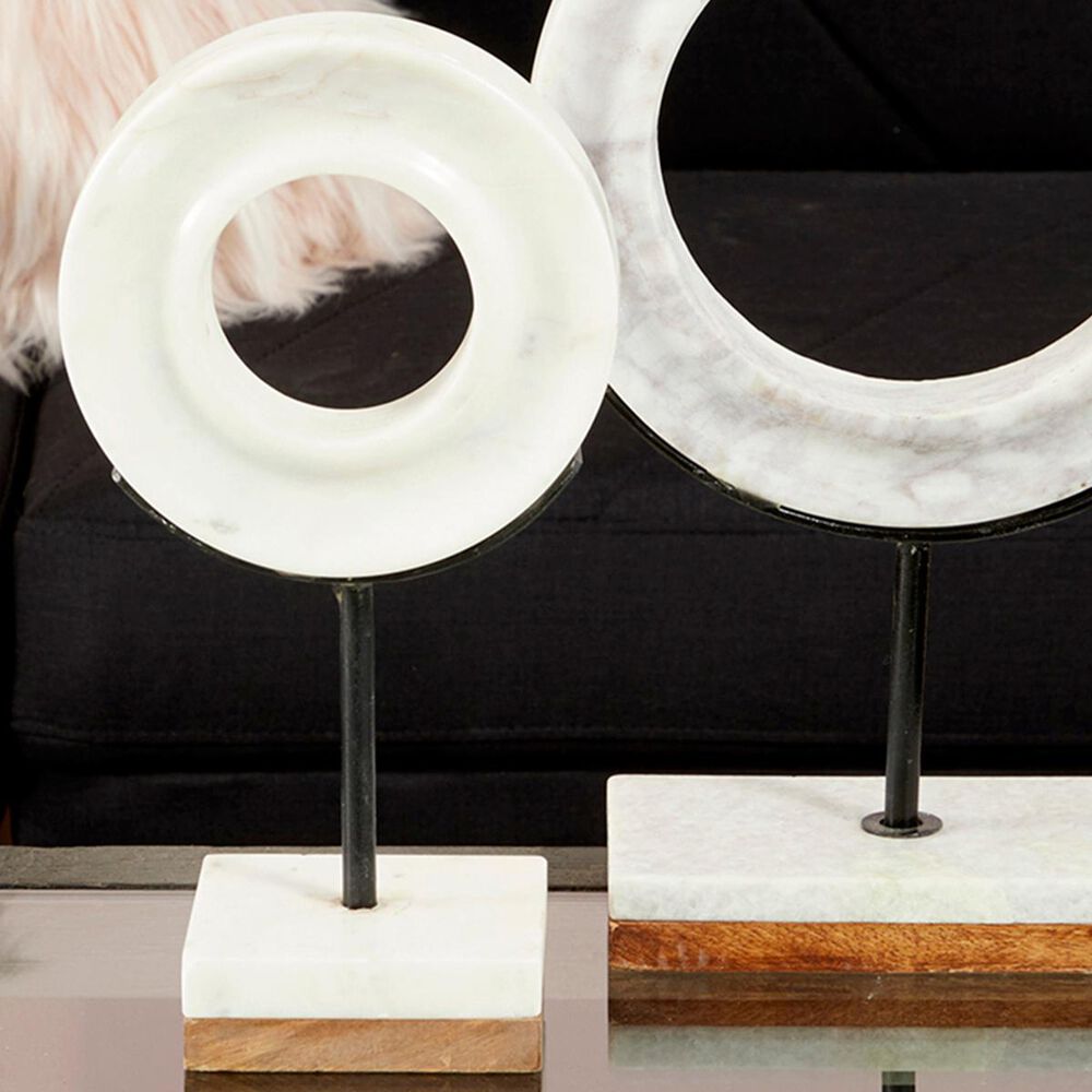 Maple and Jade 6" x 11" Modern Table Sculpture in White, , large