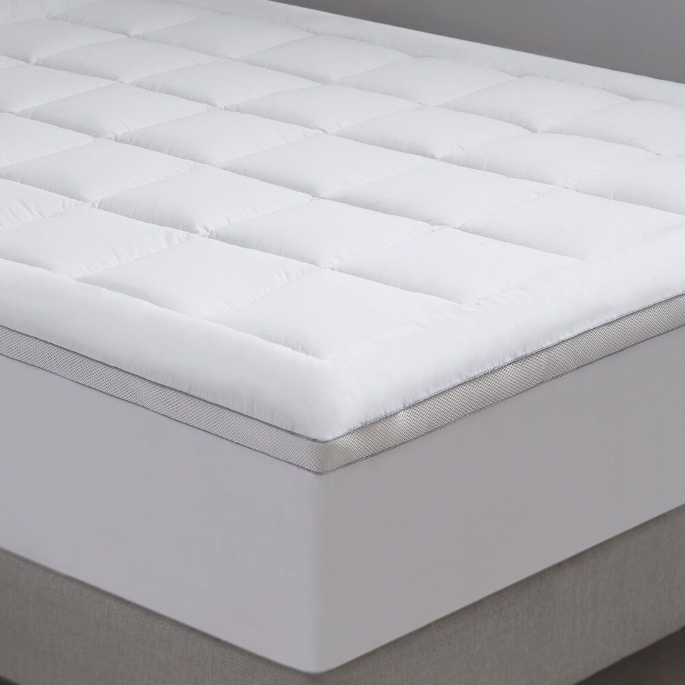 Allied Home Powernap California King Plush Down Alternative Mattress Pad in White, , large