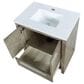 Lexora Home Lafarre 30" Single Bathroom Vanity in Rustic Acacia with 2 cm White Cultured Marble Top and Rectangular Sink, , large