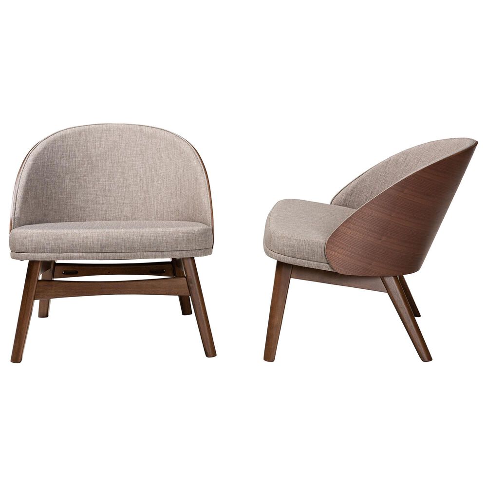Baxton Studio Lovella Accent Chair in Grey (Set of 2), , large