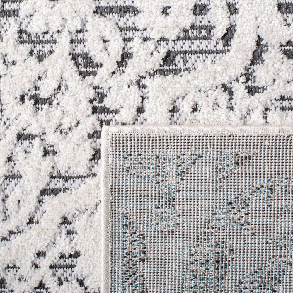 Safavieh Cabana CBN656A 8' Square Ivory and Grey Indoor/Outdoor Area Performance Rug, , large