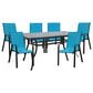 Redline Creation Inc. 7-Piece Patio Dining Set in Black and Turquoise Blue, , large