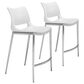 Zuo Modern Ace Counter Chair in White/Silver (Set of 2), , large