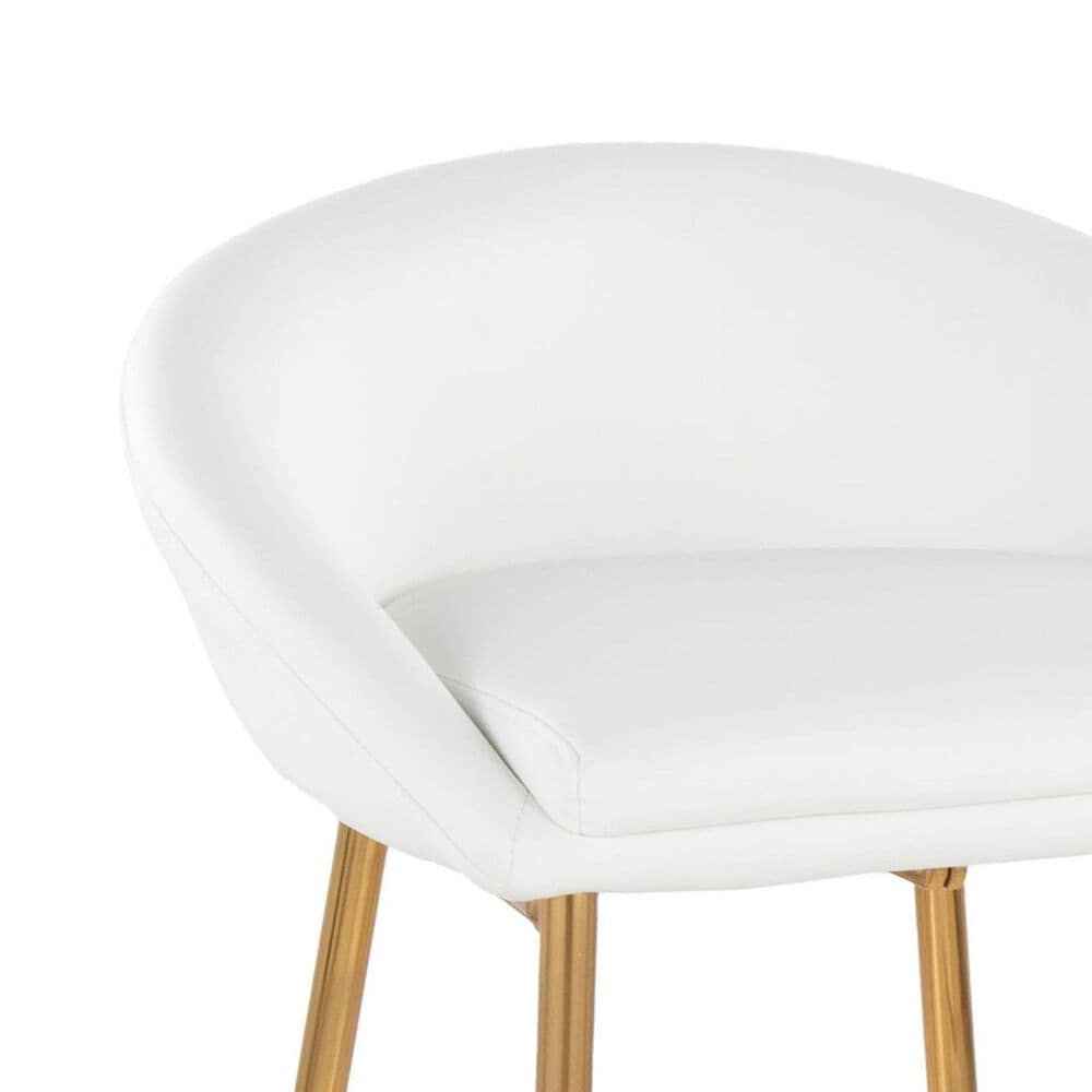 LumiSource Matisse Counter Stool with White Cushion in Gold &#40;Set of 2&#41;, , large