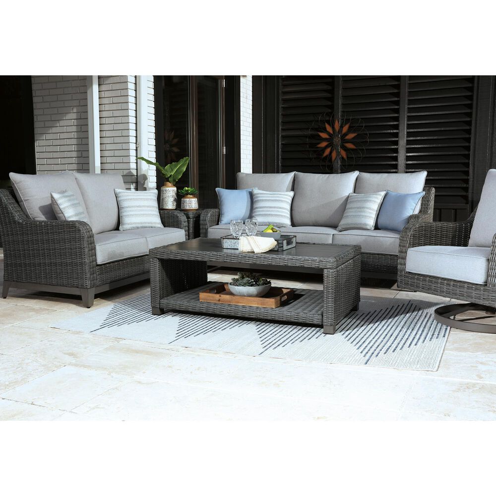Ashley Elite Park Patio Swivel Lounge Chair in Gray, , large