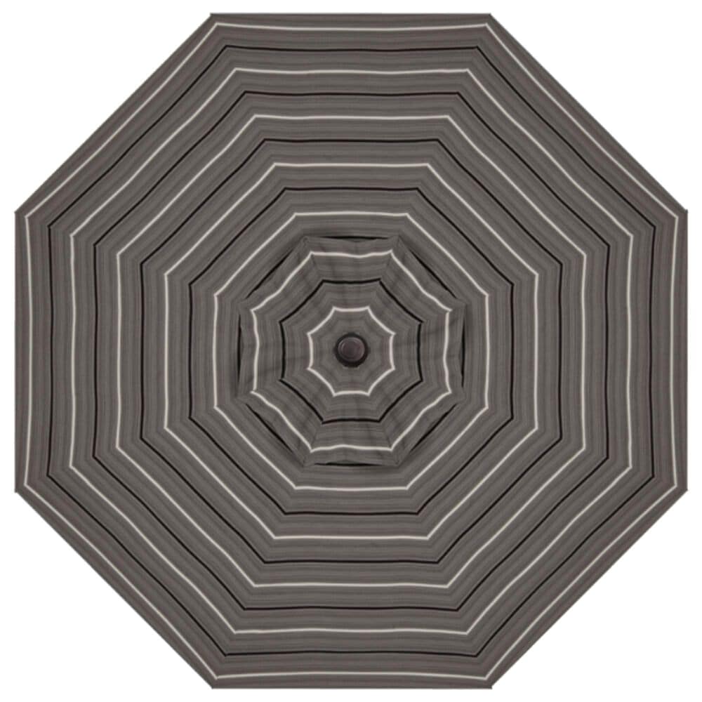 Treasure Garden 9&#39; Umbrella with Black Base in Harper Steel Stripe, , large