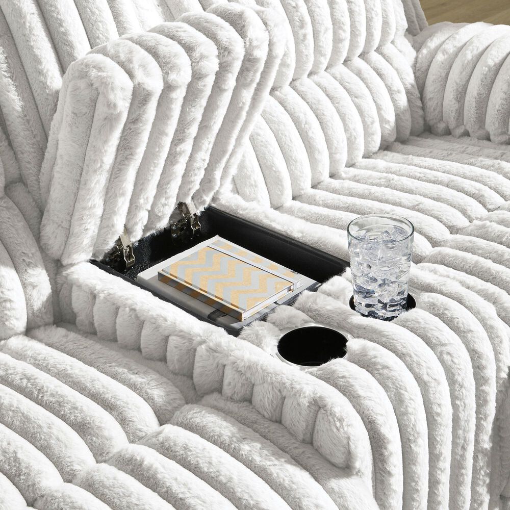 Ashley Rhines Falls Power Reclining Loveseat in Alloy, , large