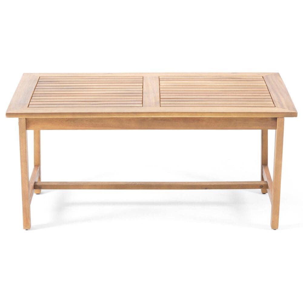 Hearth and Haven Panama 4-Piece Patio Conversation Set with Gray Cushion in Teak, , large