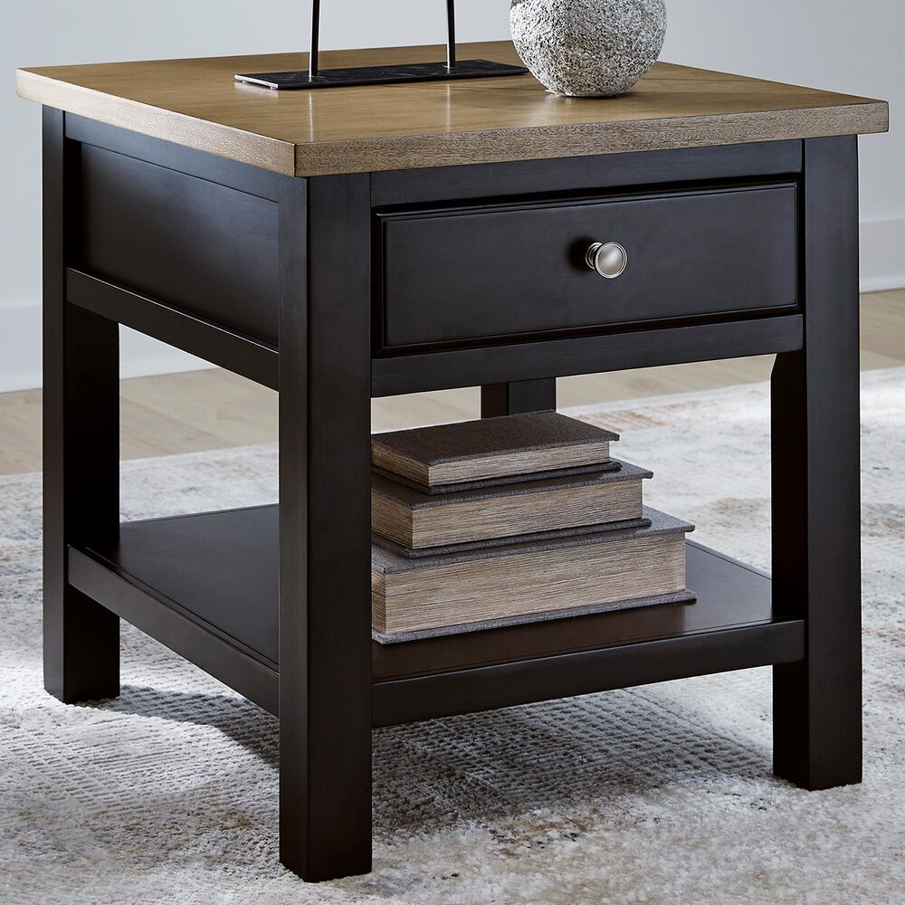 Ashley Drazmine End Table in Brown and Dark Chocolate, , large