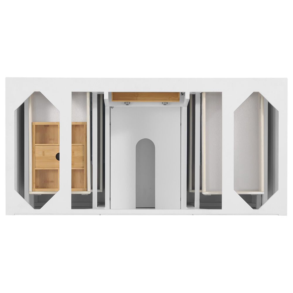 James Martin Vanities Lorelai 48" Single Bathroom Vanity in Bright White with 3 cm Eternal Jasmine Pearl Silestone Top, Rectangular Sink and FreePower Wireless Charger, , large