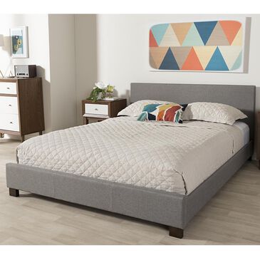 Baxton Studio Elizabeth Full Upholstered Platform Bed in Grey, , large