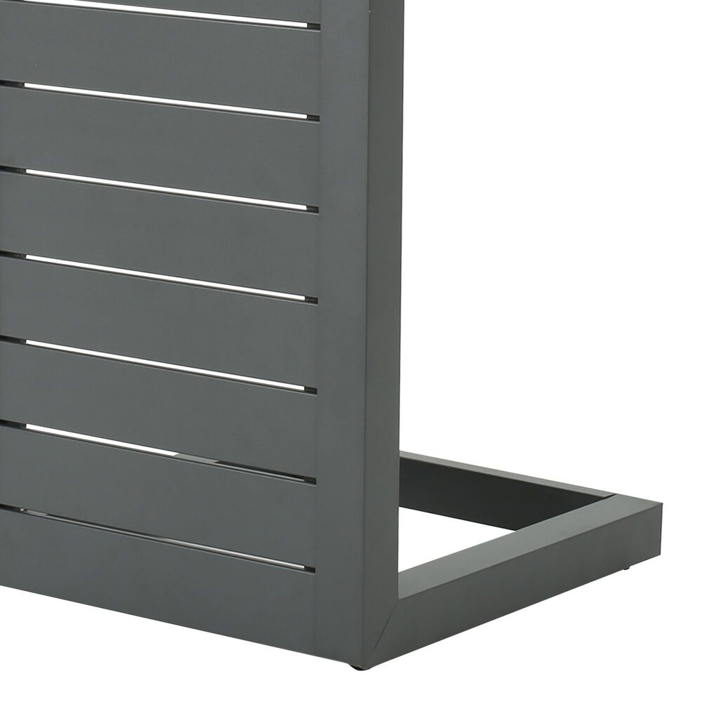 Hearth and Haven Cape Coral C-Shaped Patio Side Table in Grey, , large