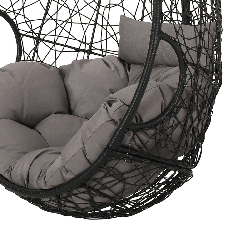 Hearth and Haven Castaic Outdoor Hanging Chair with Cushions in Light Gray, , large