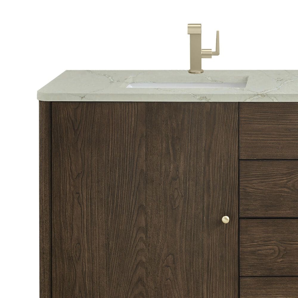 James Martin Vanities Gracyn 72&quot; Double Bathroom Vanity in Sable with 3 cm Victorian Silver Quartz Top and Rectangular Sinks, , large