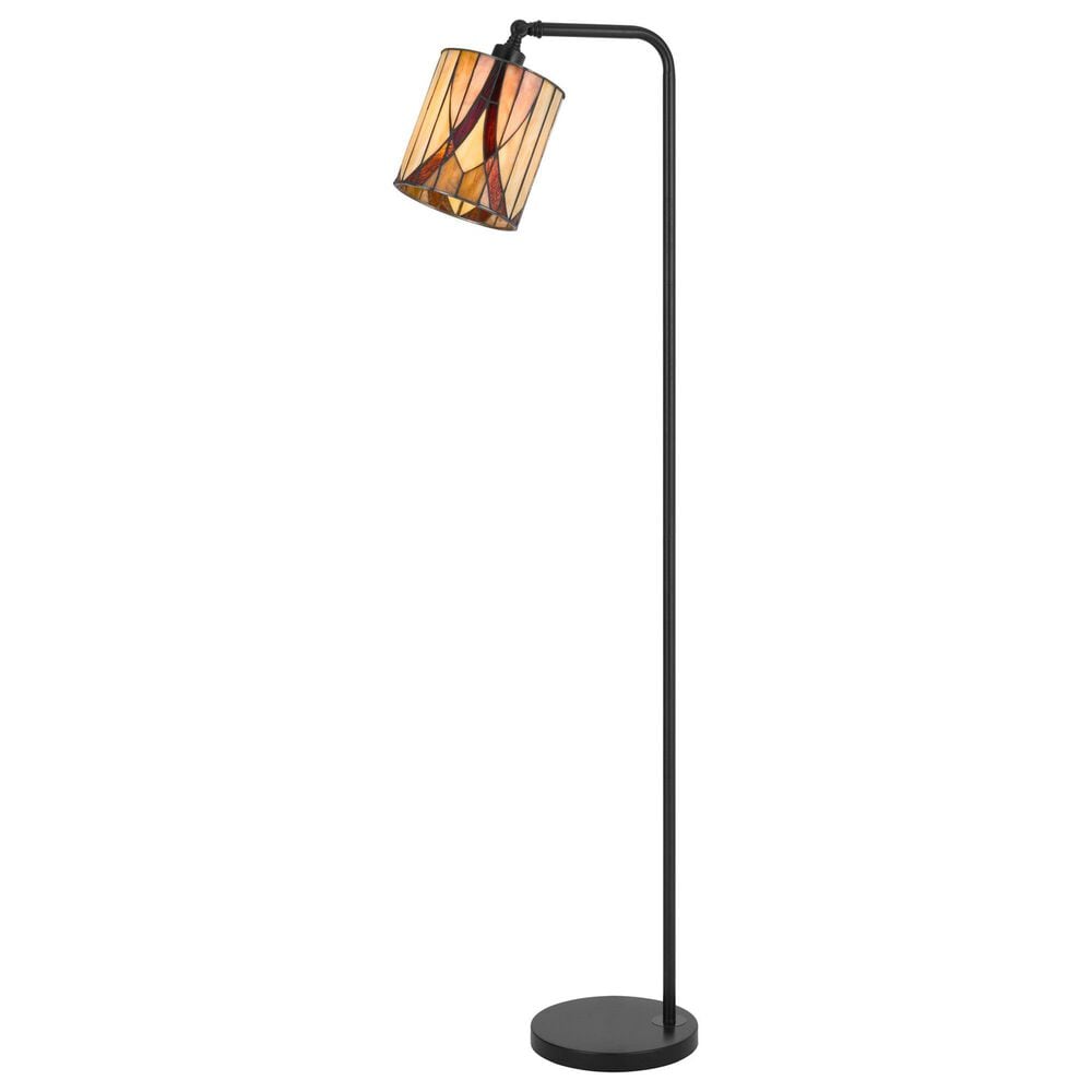 Cal Lighting Fiorella Downbridge Tiffany Floor Lamp in Black, , large