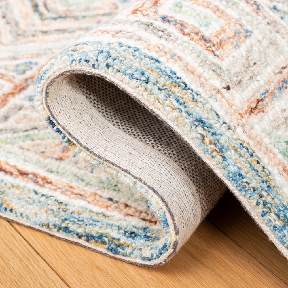 Safavieh Micro-Loop Geometric 2&#39;3&quot; x 9&#39; Blue and Green Runner, , large