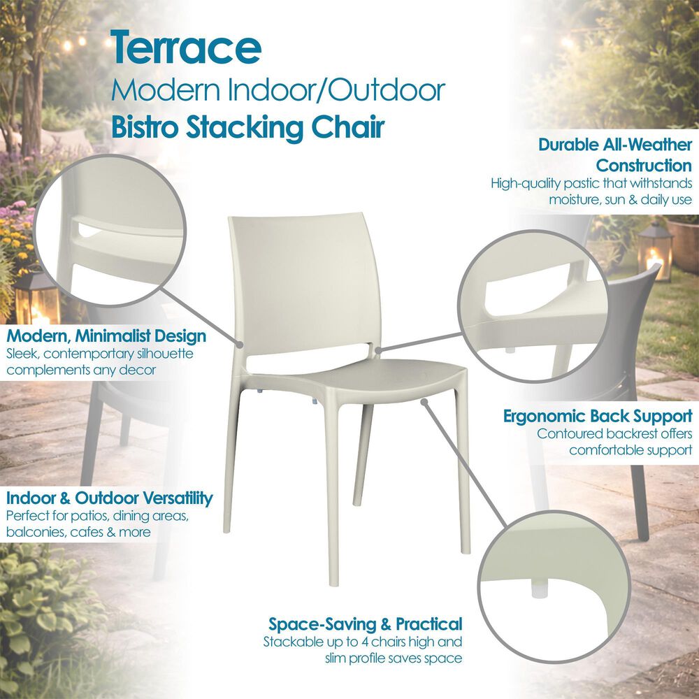 Regency Global Sourcing Niche Terrace 5-Piece Square Dining Set in White Down, , large