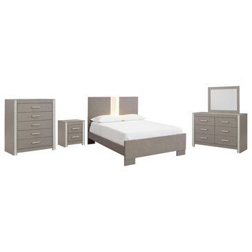 Signature Design by Ashley Surancha 5-Piece Queen Panel Bedroom Set in Gray, , large