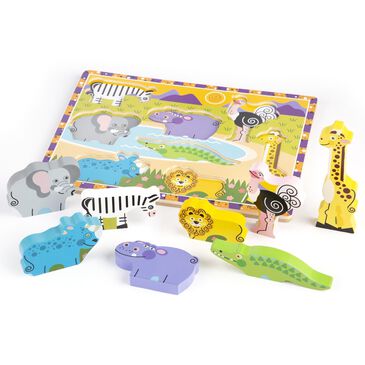 Melissa & Doug 8-Piece Safari Chunky Puzzle, , large