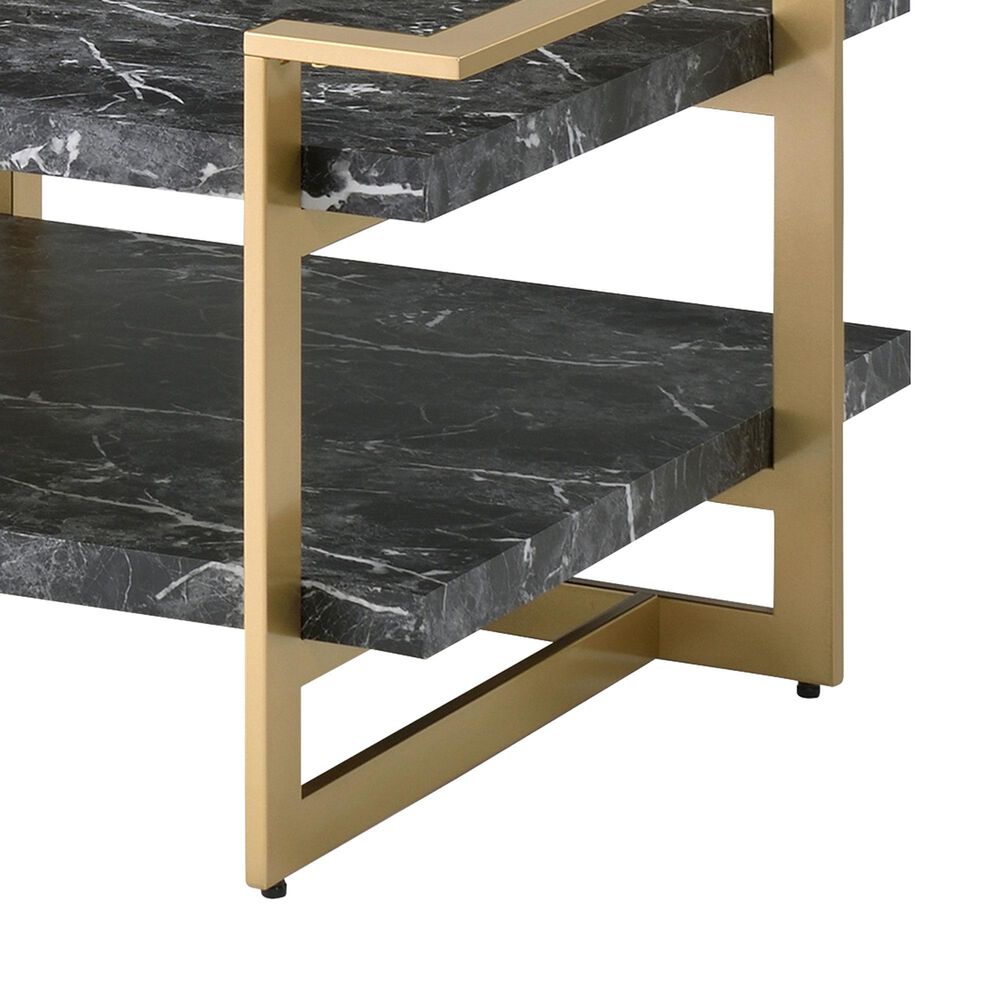 Furniture of America Magee Coffee Table Set in Black and Gold &#40;Set of 2&#41;, , large