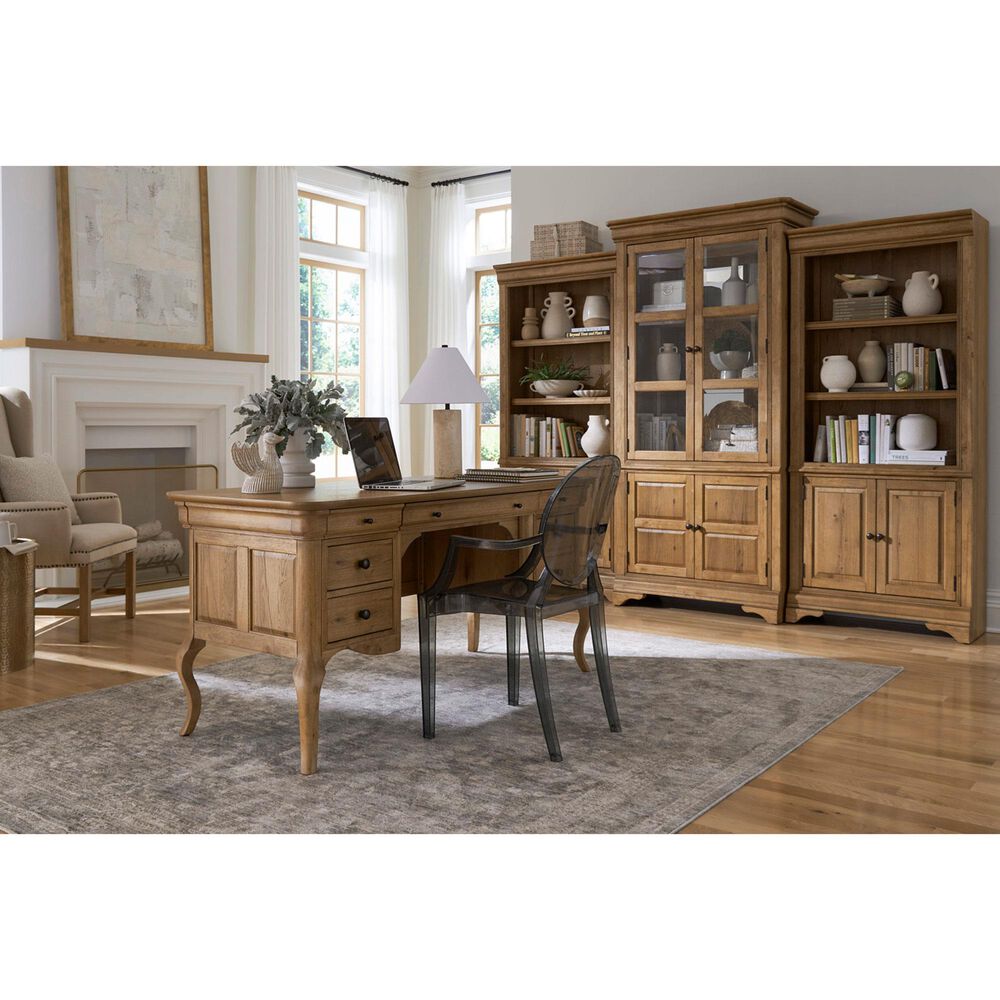 Riva Ridge Chateau Philippe Half Pedestal Desk in Cognac, , large