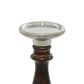 Maple and Jade Mango Wood Candle Holder in Dark Brown and Silver (Set of 3), , large