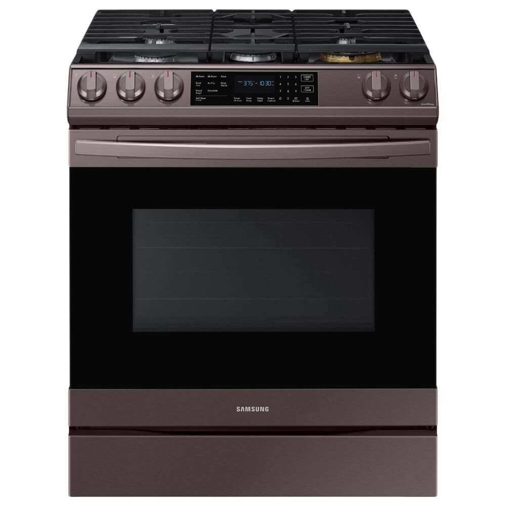 Samsung 6.0 Cu. Ft. Front Control Slide-in Gas Range with Air Fry and Wi-Fi in Tuscan Stainless Steel, , large