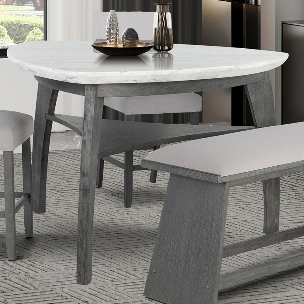 Global Furniture USA Marble Counter Height Table in Light Gray - Table Only, , large