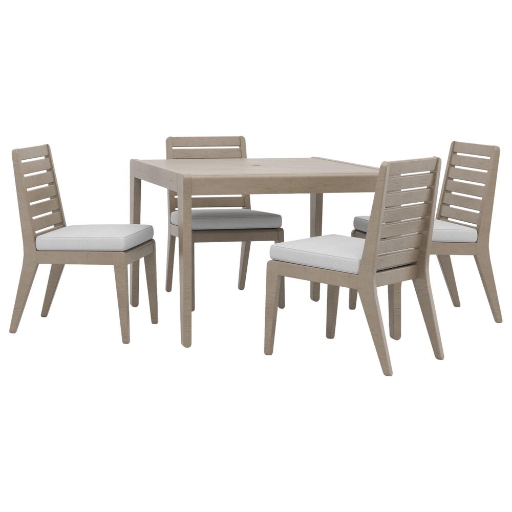 Homestyles Sustain 5-Piece Patio Dining Set with Armless Chair in Stain Brown, , large