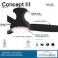 Minka-Aire Concept III 54" Ceiling Fan with LED Light in Coal, , large