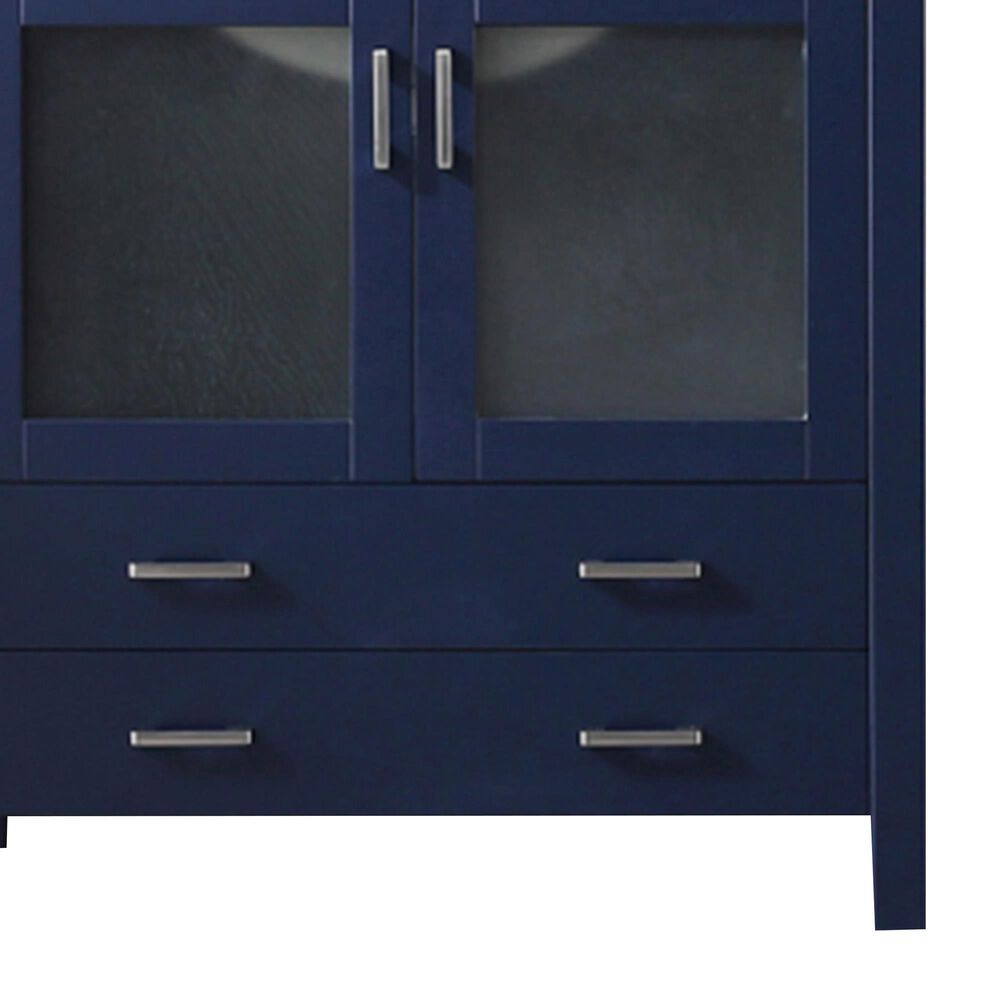 Lexora Home Volez 36&quot; Single Bathroom Vanity in Navy Blue with 2 cm White Ceramic Top and Rectangular Sink, , large