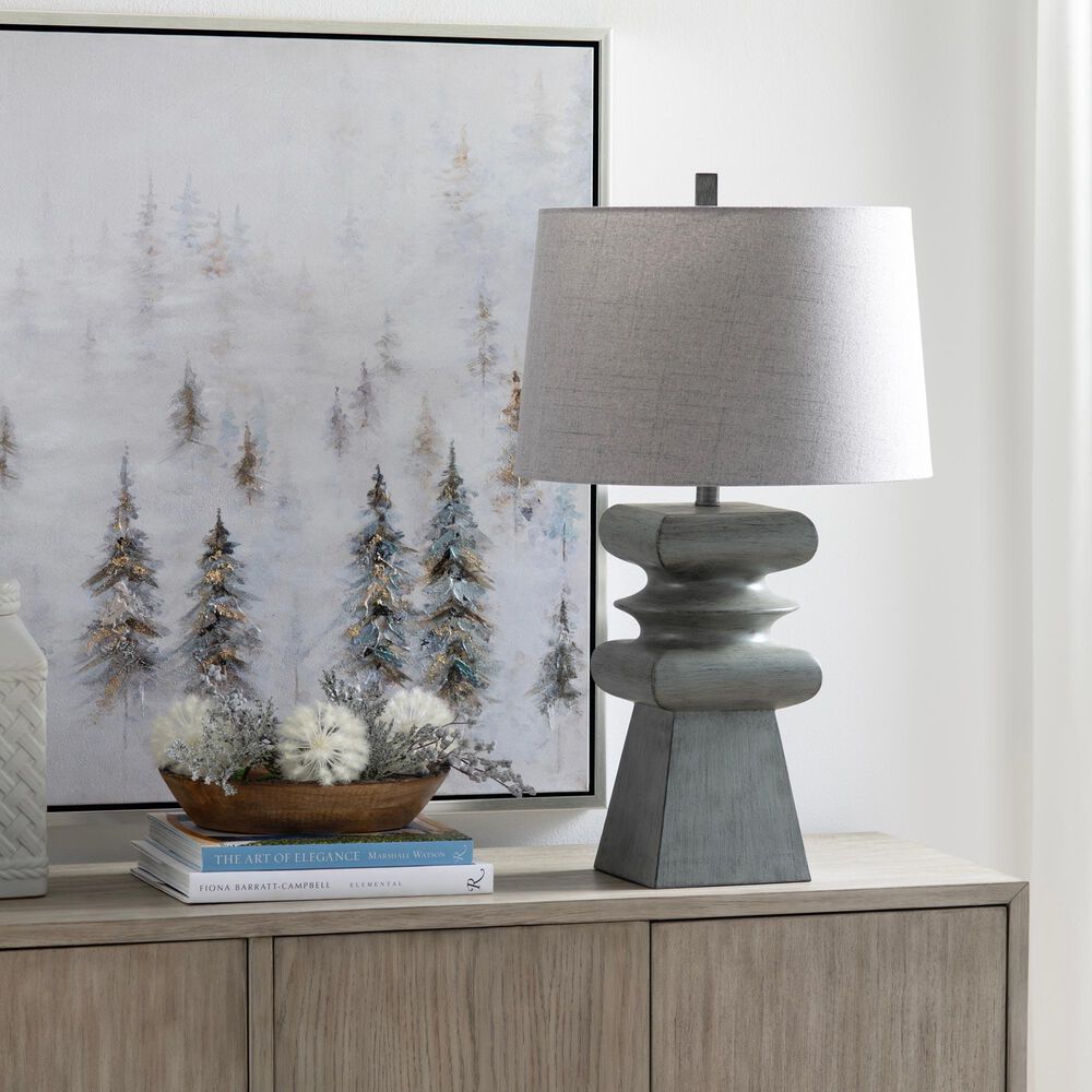 Crestview Collection Zane Table Lamp in Grey and Brushed Black, , large