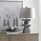 Crestview Collection Zane Table Lamp in Grey and Brushed Black, , large
