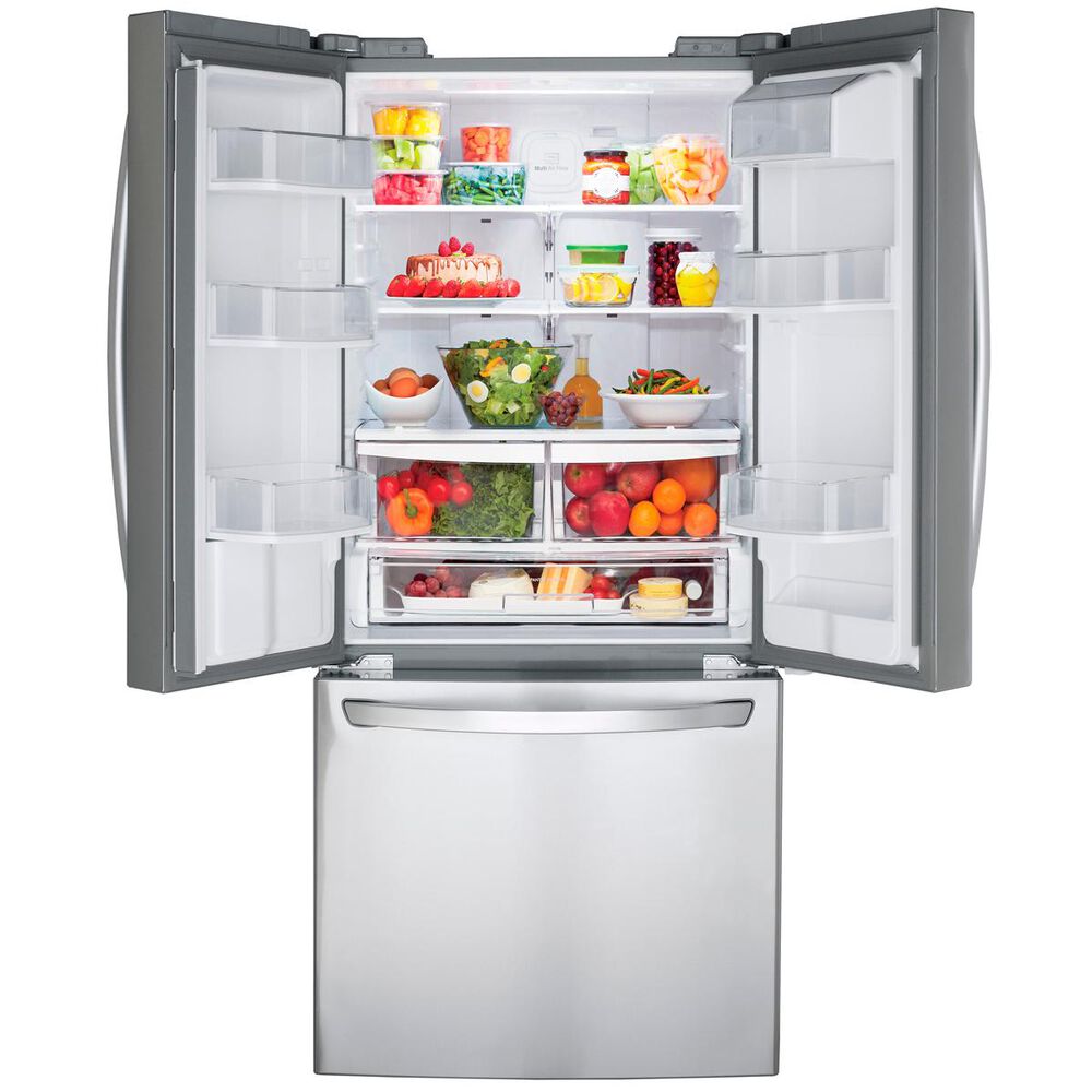LG 21.8 Cu. Ft. 3-Door French Door Refrigerator in Stainless Steel, , large