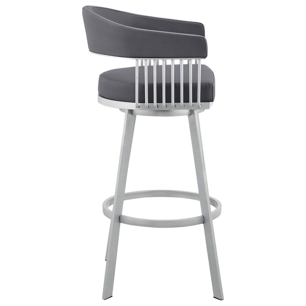 Blue River Chelsea 25&quot; Counter Stool with Slate Gray Cushion in Silver, , large