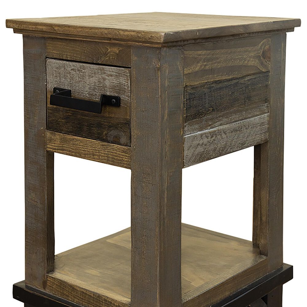 Fallridge Loft 1-Drawer Chair Side Table in Gray and Brown, , large