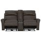 Catnapper Fredda Power Reclining Console Loveseat with Power Headrests in Coffee, , large