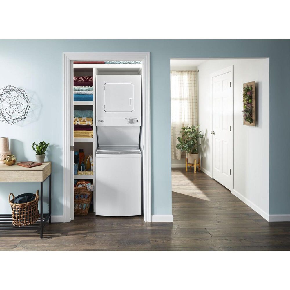 Whirlpool 1.6 Cu. Ft. Electric Stacked Laundry in White, , large