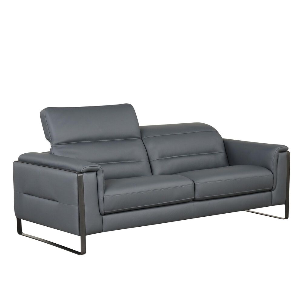 Nicoletti Calia Sofas Eminence Stationary Leather Sofa in Blu, , large
